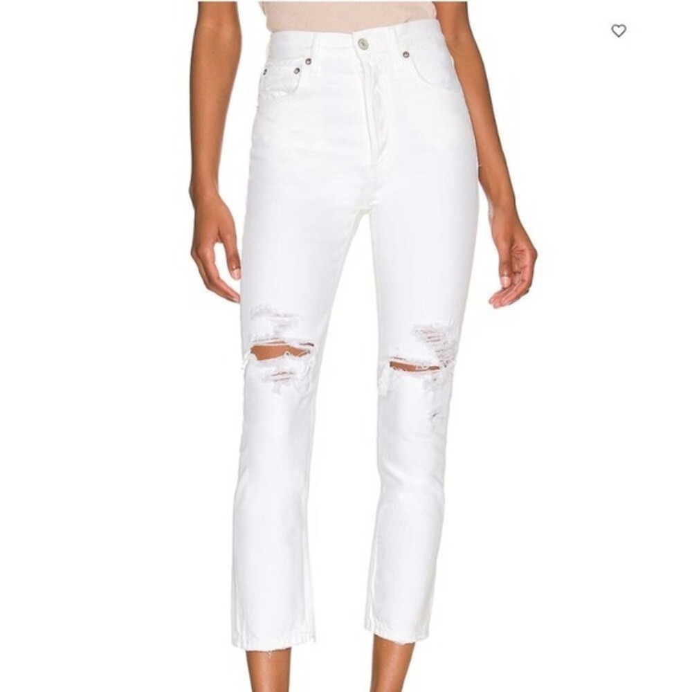 Agolde Riley High Rise Straight Jeans Size 30 White